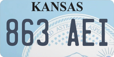 KS license plate 863AEI
