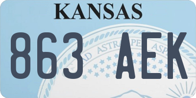 KS license plate 863AEK