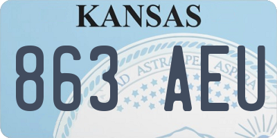 KS license plate 863AEU