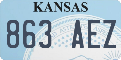 KS license plate 863AEZ