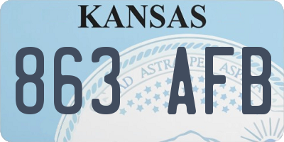 KS license plate 863AFB