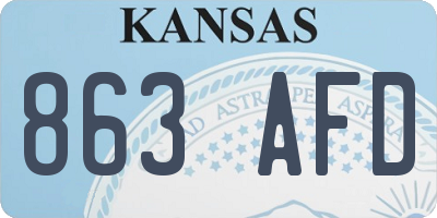 KS license plate 863AFD
