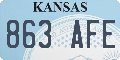 KS license plate 863AFE