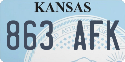 KS license plate 863AFK