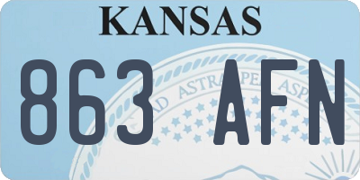 KS license plate 863AFN