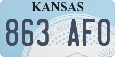 KS license plate 863AFO