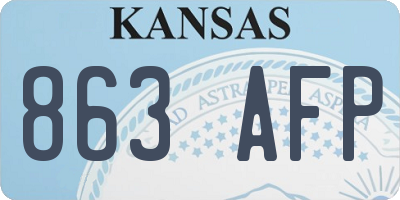 KS license plate 863AFP