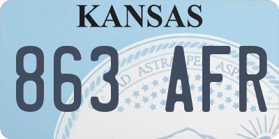 KS license plate 863AFR