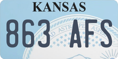 KS license plate 863AFS