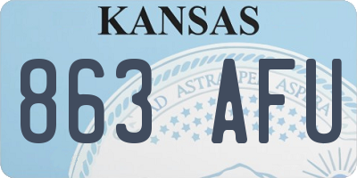 KS license plate 863AFU