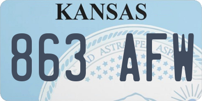 KS license plate 863AFW