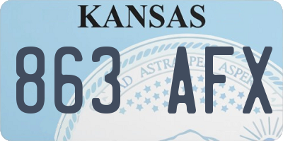 KS license plate 863AFX