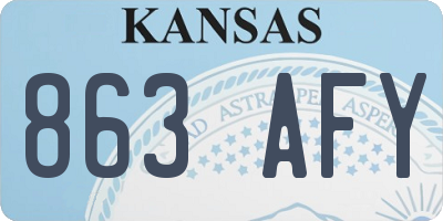 KS license plate 863AFY