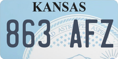 KS license plate 863AFZ