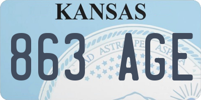 KS license plate 863AGE
