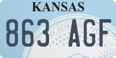 KS license plate 863AGF