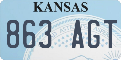 KS license plate 863AGT