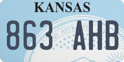 KS license plate 863AHB
