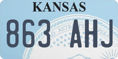 KS license plate 863AHJ