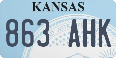 KS license plate 863AHK