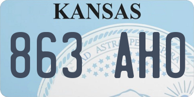 KS license plate 863AHO