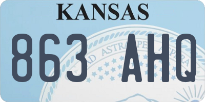 KS license plate 863AHQ