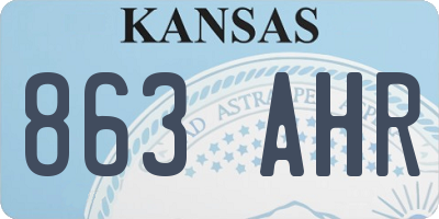 KS license plate 863AHR