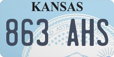 KS license plate 863AHS