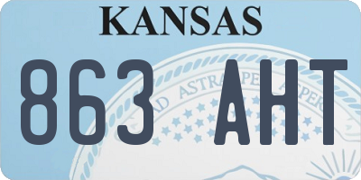 KS license plate 863AHT