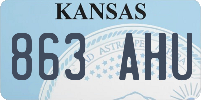 KS license plate 863AHU