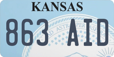 KS license plate 863AID