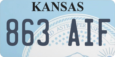 KS license plate 863AIF