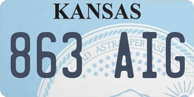 KS license plate 863AIG