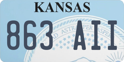 KS license plate 863AII