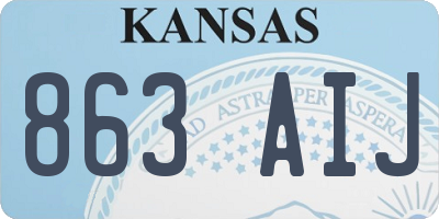 KS license plate 863AIJ