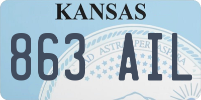KS license plate 863AIL