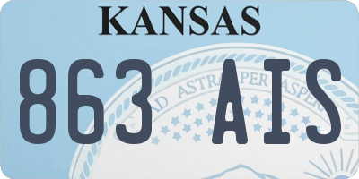 KS license plate 863AIS