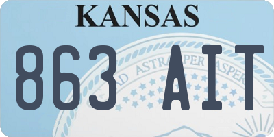 KS license plate 863AIT