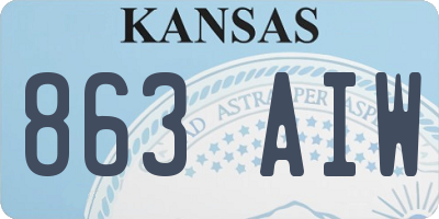 KS license plate 863AIW