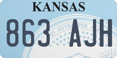 KS license plate 863AJH