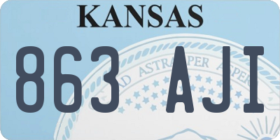 KS license plate 863AJI