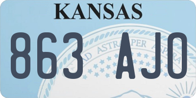KS license plate 863AJO