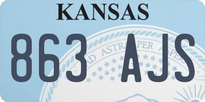 KS license plate 863AJS