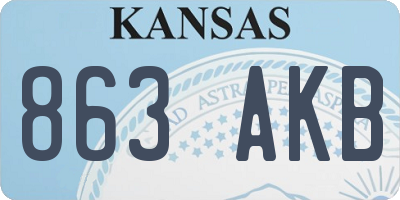 KS license plate 863AKB