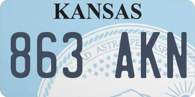 KS license plate 863AKN