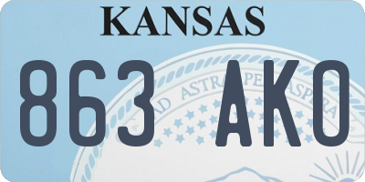 KS license plate 863AKO
