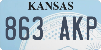KS license plate 863AKP