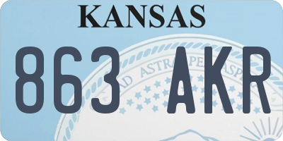 KS license plate 863AKR