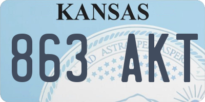 KS license plate 863AKT