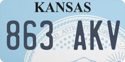 KS license plate 863AKV